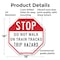 Signmission Stop Do Not Walk on Train Tracks Tr, 18 Inch X 18 Inch, Plastic Sign OC-P-18-211 - alternate 6