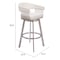 Homeroots 31" White And Silver Faux Leather And Stainless Steel Bar Height Swivel Bar Chair 555768 - alternate 7