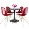 Leisuremod Bristol 5-Piece Modern Dining Set: Round MDF Table & 4 Eiffel Plastic Chairs with Chrome Legs, 5PK BTBL-35BL-CR19TRG4 - alternate 1