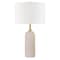Homeroots 22" Sand Ceramic Table Lamp With White Drum Shade 524275 - alternate 1