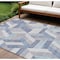 Homeroots 10' X 14' Denim Blue Geometric Washable Indoor Outdoor Area Rug 608063 - alternate 1