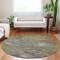 Homeroots 8' Gold And Taupe Round Abstract Washable Indoor Outdoor Area Rug 610434 - alternate 6