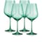 Homeroots Set of Four Green Crystal Balloon Bowl Stemmed Red Wine Glass 485154 - alternate 1
