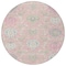 Homeroots 8' Pink Ivory And Gray Round Damask Washable Indoor Outdoor Area Rug 599444 - alternate 5