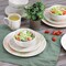 Elama Fine Marble 16 Piece Porcelain Dinnerware Set in Orange and Green EL-FINEMARBLE-OG - alternate 6