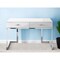 Homeroots 47" White and Silver Writing Desk With Two Drawers 543797 - alternate 1