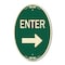 Signmission Parking Lot Sign Enter Sign Right Arrow, 12 In X 18 In Architectural Oval, Heavy Gauge Aluminum A-OV-G-1218-23426 - alternate 1