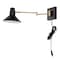 Jonathan Y Hygge 16" Swing Arm 1-Light Modern Midcentury Iron USB Charging Port LED Sconce, Black/Brass Gold JYL1302B - alternate 9
