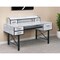 Homeroots 59" Antiqued White and Black Computer Desk With Five Drawers 491441 - alternate 4