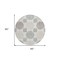 Homeroots 8' Ivory Brown And Gray Round Geometric Washable Indoor Outdoor Area Rug 593602 - alternate 4