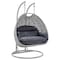 Leisuremod Mendoza Light Grey Wicker Hanging 2 person Egg Swing Chair with Cahrcoal Cushions MSCLGR-53CBU - alternate 1