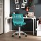 Homeroots Turquoise and White Adjustable Height Swivel Rolling Office Chair 568081 - alternate 7