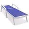 Leisuremod Marlin Patio Chaise Lounge Chair with Armrests in White Aluminum Frame, Navy Blue, 2PK MLAW-77NBU2 - alternate 6