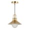 Jonathan Y Colin 9.75" Adjustable Iron/Glass Retro Hurricane LED Pendant, Brass Gold JYL6120A - alternate 11