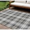 Homeroots 10' X 14' Charcoal Ivory And Gold Plaid Washable Indoor Outdoor Area Rug 597104 - alternate 1