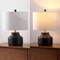 Jonathan Y Malone 20" Modern Transitional Ribbed Tapered Ginger Jar Resin/Metal LED Table Lamp, Black JYL5517A - alternate 9