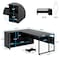 Kioottoo 71'' L-Shaped Black Executive Desk with Storage Cabinet & Shelves TB-YS0122-AB - alternate 7