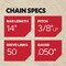 Oregon Saw Chain for 14'' Bar, 50 Drive Links, fits Stihl Remington McCulloch Craftsmand Homelite & more T50 - alternate 8
