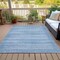 Homeroots 5' X 8' Sky Blue And Ivory Striped Washable Indoor Outdoor Area Rug 631516 - alternate 6