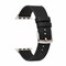 Elegani Hybrid Leather Rubber Band Compatible with Apple Watch 44mm, Black, Silver Buckle QRALGM-BLK-44 - alternate 1
