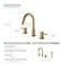 Kibi Circular Bathroom Sink 8" Widespread Faucet, Drain Assembly KBF1016BB - alternate 6