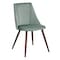 Homeroots Set of Two Green and Brown Velvet and Steel Dining Side Chairs, 2PK 719345 - alternate 8