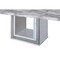 Homeroots 79" Light Gray and White Marble and Wood Pedestal Base Dining Table 564903 - alternate 7