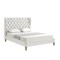 Homeroots Cream Solid Wood King Tufted Upholstered Linen Bed 544878 - alternate 7