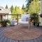 Homeroots 8' Salmon Charcoal And Beige Round Geometric Washable Indoor Outdoor Area Rug 577591 - alternate 4