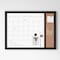 Martha Stewart Everette 24in.x18in. Magnetic Dry Erase Calendar and Crk Board Combo w/Mrkr, Mgnts, and Psh Pns, Blk BR-PM-COM-MW4C1-4561-BK-MS - alternate 7