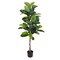 Pure Garden Artificial Rubber Plant 51-Inch Faux Tree with Natural-Feel Leaves Realistic Potted Indoor Plant 50-LG1261 - alternate 1