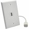 Tripp Lite USB 2.0 Panel Mount Coupler Cable Keystone Jack White F/F 1ft 1FT U060-001-KPA-WH - alternate 4