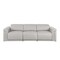 Homeroots 100" Light Gray Top Grain Leather Reclining Metal USB Sofa 720431 - alternate 1