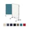 Ghent 57''H X 40''W Nexus Mobile Jr. Partition, Porcelain Magnetic Whiteboard W/ Fabric Tackboard, Teal NEX223MFP-97 - alternate 3