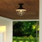 Vaxcel Dunlap Textured Black Coastal Outdoor Flush Mount Ceiling Light Clear Glass T0780 - alternate 8