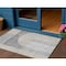 Homeroots 3' X 5' Silver Gray And Beige Geometric Washable Indoor Outdoor Area Rug 582728 - alternate 1