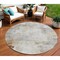 Homeroots 8' Linen Gray And Ivory Round Abstract Washable Indoor Outdoor Area Rug 616870 - alternate 1