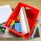 Flipside Corrugated Postal Storage Tote, 18-1/4 in L x 13-1/4 in W x 11-3/5 in H, Red, Plastic, 4 PK 40122 - alternate 4