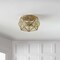 Jonathan Y Violet 12.5" 2-Light Industrial Vintage Iron/Glass LED Flush Mount, Brass Gold JYL9927A - alternate 8