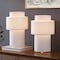 Jonathan Y Franklin 17.5 in. Modern Minimalist Fabric Stacked Cylinder LED Table Lamp, White, 2PK JYL5609A-SET2 - alternate 6