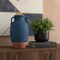 Homeroots 11" Blue And Terra Cotta Ceramic Urn Vase 632621 - alternate 5