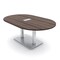 Skutchi Designs Racetrack Conference Table With Power, 48 in W, 72 in L, Brown HAR-RAC-48X72-DOU-H3041-ESIL - alternate 1