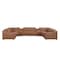 Homeroots Chestnut Italian Leather Power Reclining U Shaped Eight Piece Corner Sectional With Console 632570 - alternate 1