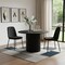 Homeroots 46" Black Solid Wood Pedestal Base Round Top Dining Table 721073 - alternate 4