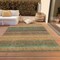 Homeroots 3' X 5' Wheat Brown And Teal Blue Striped Washable Indoor Outdoor Area Rug 614851 - alternate 9
