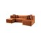 Homeroots Orange Velvet U Shaped Three Piece Sofa and Chaise Sectional With Toss Pillows 643876 - alternate 6