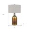 Homeroots 28" Gold Glass Novelty Table Lamp With Gray Drum Shade 524787 - alternate 7