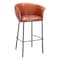Homeroots 30" Brown And Black Faux Leather And Steel Bar Height Bar Chair 555656 - alternate 8