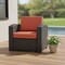 Homeroots 33" Black Heavy Duty Plastic Outdoor Club Chair With Red Cushion 565250 - alternate 5