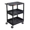 Luxor Utility Cart with Deep Lipped & Lipped Plastic Shelves, 300 lb Load Capacity, 3 Shelves, 24 in L STC211-B - alternate 9